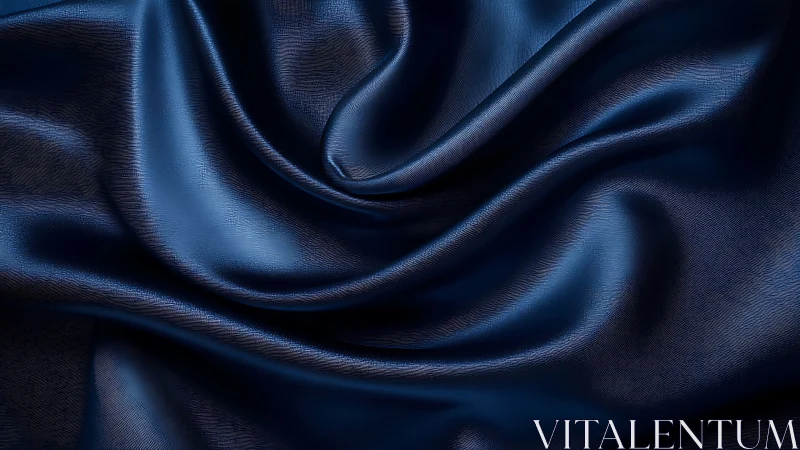Deep Blue Silk: Luxurious Textile Surface in Undulating Motion.