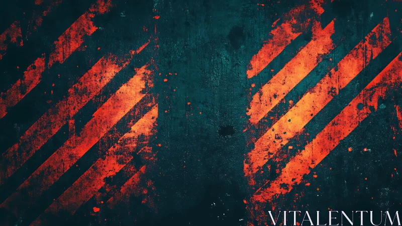 Grungy diagonal orange stripes on dark textured surface.