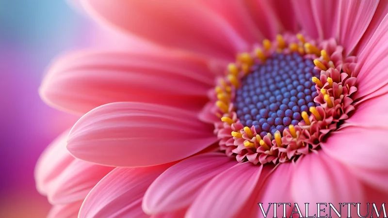 Gerbera Daisy Close-Up: Macro Floral Photography with Chromatic Detail.