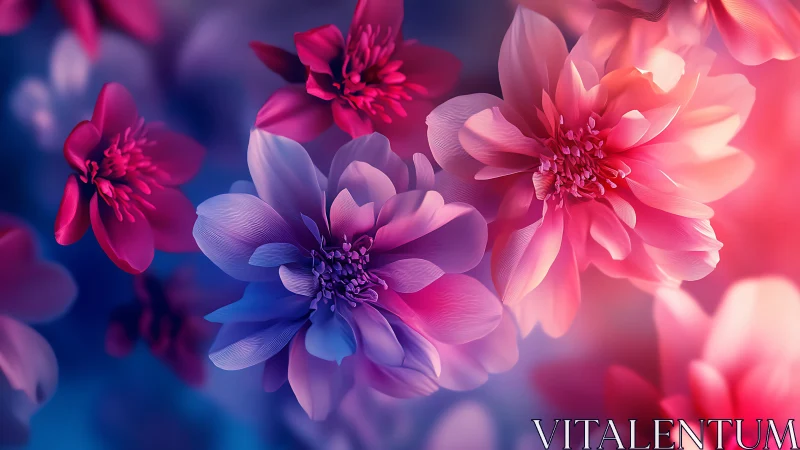 Dahlia Flowers Gradient Lighting Study.