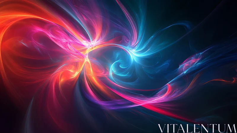 Fractal energy streams intertwine in luminous multicolor vortex field