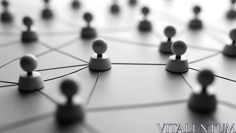Monochrome network topology with abstract node tokens mapped.