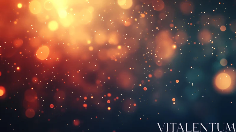 Warm glowing abstract bokeh lights on dark background, digital art.