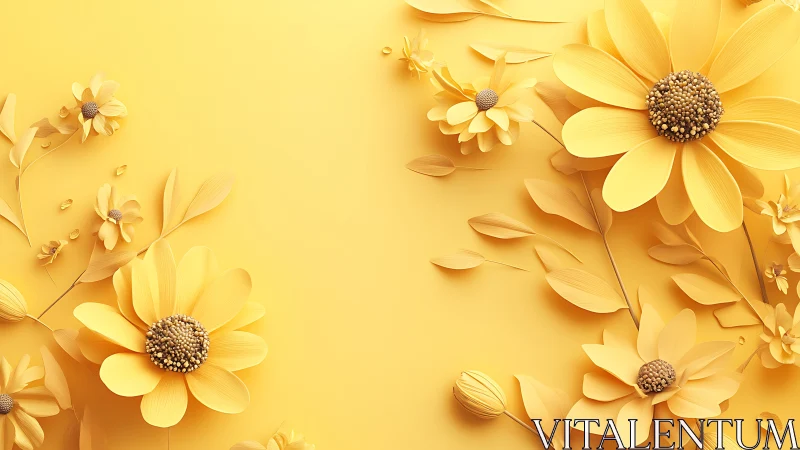 Golden Daisy Dreams: Luminous Blooms in Warm Harmony.