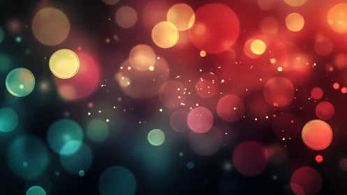 Colorful bokeh lights abstract background in digital art style.