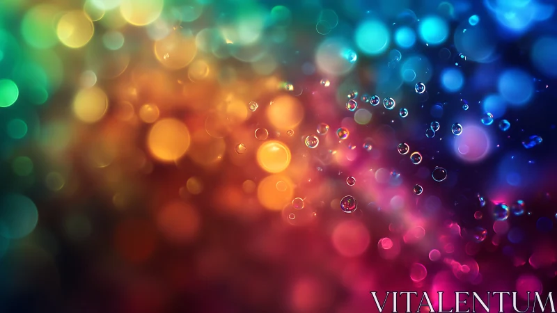 Chromatic bokeh field with prismatic droplets in macro focus.