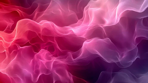 Pink abstract flowing waves form luminous fluid field.