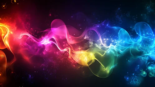 Multicolored light waveforms traverse a dark gradient field