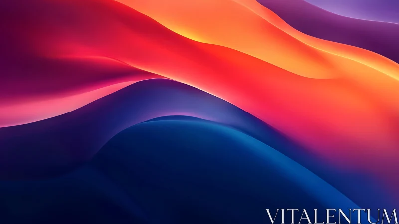 Gradient wave bands in luminous abstract digital painting.