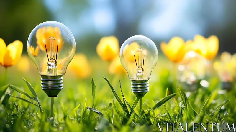 Bright ideas gently bloom among sunlit spring flowers