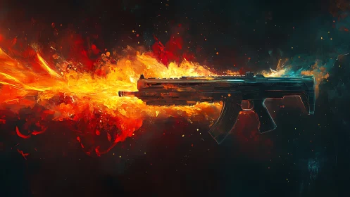 Ballistic Assault Rifle with Hyper-Stylized Plasma Discharge Effect