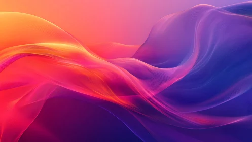 Color gradient waves form layered translucent digital ribbons