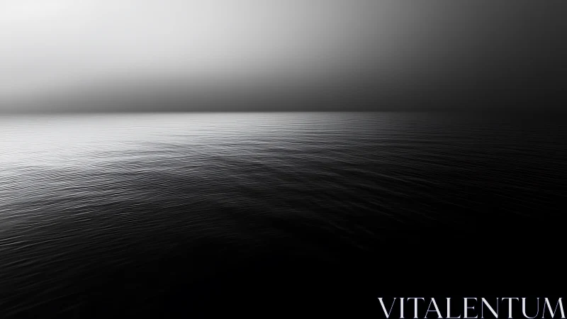 Monochrome seascape with calm ripples and graded horizon.