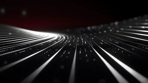 Abstract futuristic glowing lines on dark background, digital art style.