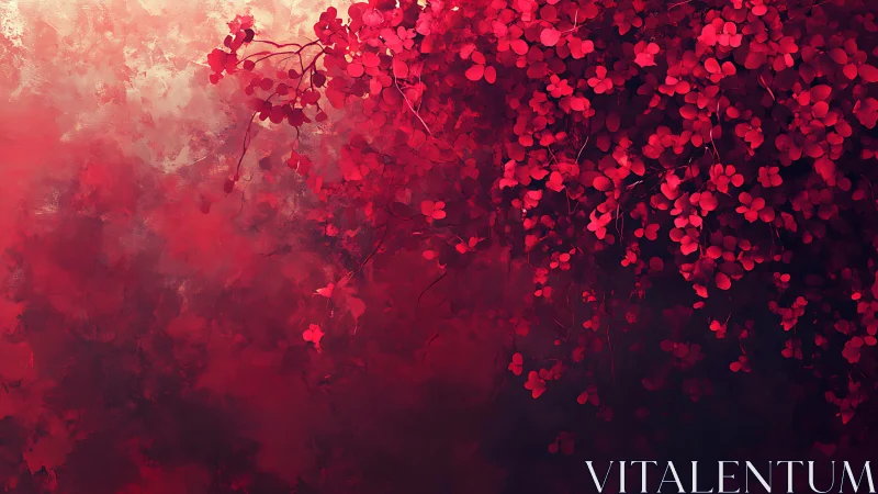 Flowering vines against gradient background.