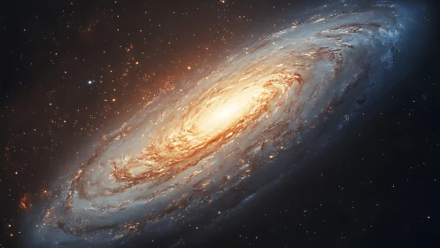 Radiant barred spiral galaxy rendered in luminous deep-space detail