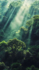 Volumetric Crepuscular Rays Penetrating Dense Tropical Forest Canopy.