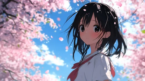 Spring-kissed daydream lingers beneath drifting sakura clouds