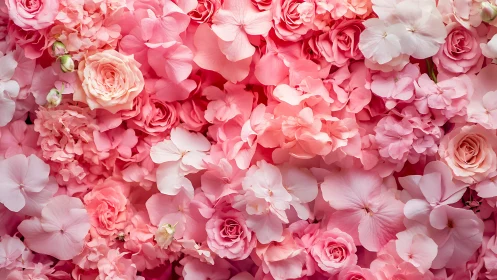 Pink Floral Arrangement. Roses Peonies Hydrangeas.