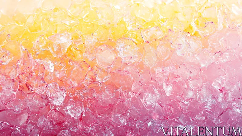 Crushed ice gradient merging warm yellow and pink hues.