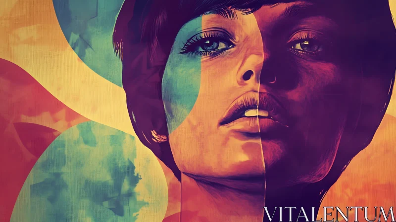 Bold portrait glows in split colors and expressive shadows