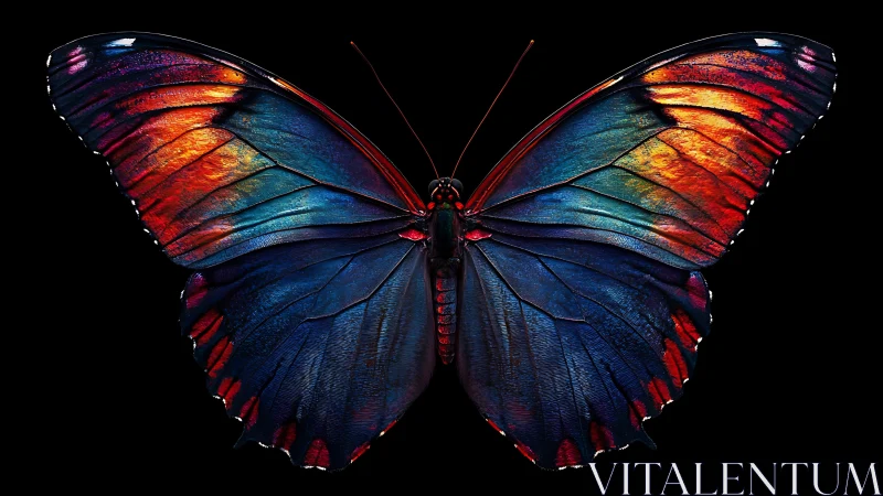 Iridescent lepidopteran macro with spectral wing interference.