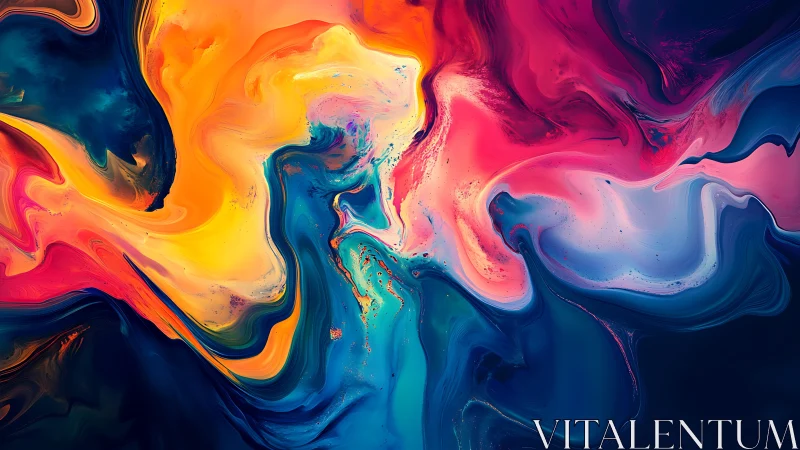 Vivid swirling abstract colors in bold fluid motion.