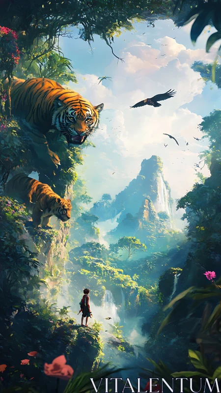 Sublime Canyon Ecosystem: Predatory Ascendancy Through Lush Gorge.