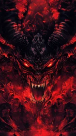 Infernal monarch bellows from a cathedral of living flame