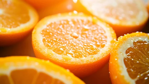 Macro optical study of sunlit orange citrus cross-sections.
