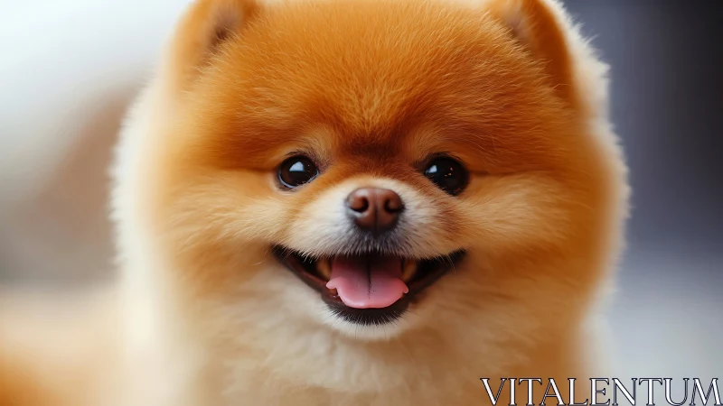 Close-up portrait of small fluffy dog facing camera.
