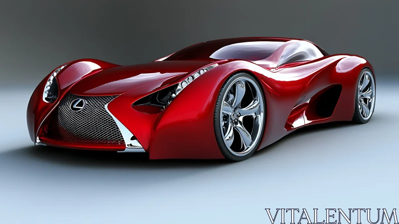 Red Lexus concept supercar displays fluid aerodynamic body