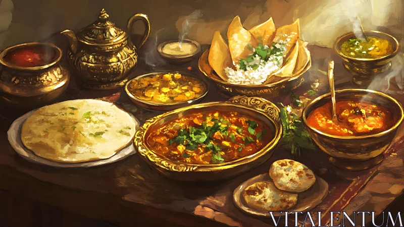 Golden spice-laden feast set for a cozy shared supper.