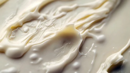 Creamy swirls in close-up, a velvety landscape of light.