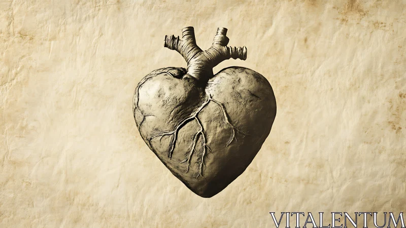 Anatomical Heart: Nature's Intricate Pulse Sculpted Stone.