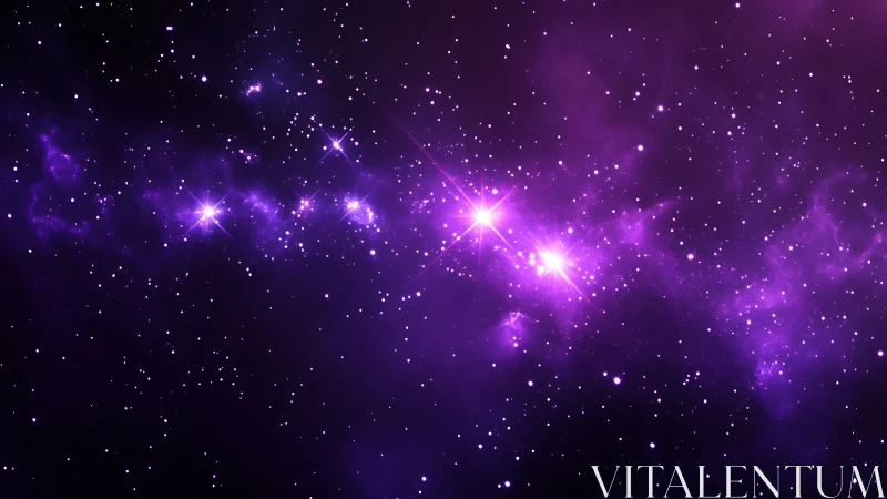 Starlit purple nebula glows softly across a peaceful galaxy