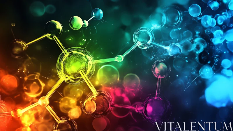 Prismatic molecular constellations drifting through neon cosmos.