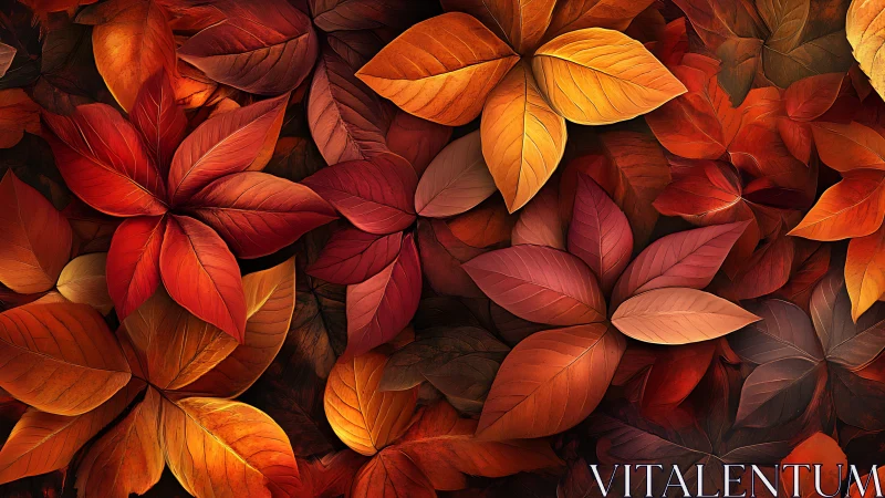 Layered autumn foliage pattern with warm gradient lighting