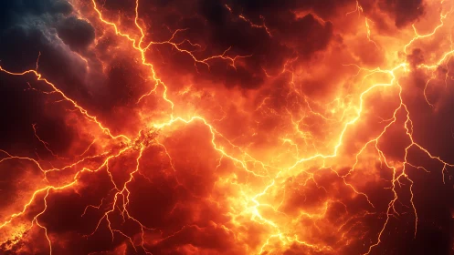 Volumetric Lightning Storm with Branching Electrical Discharge Patterns