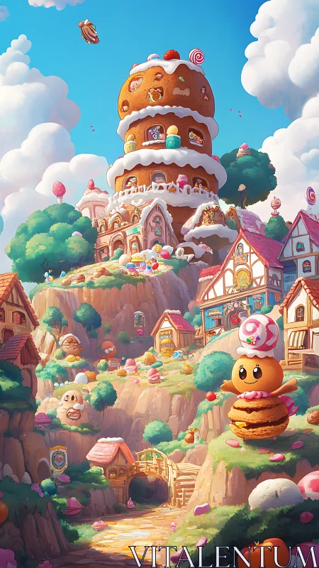 Whimsical Candy Kingdom Tower with Layered Architectural Geometry