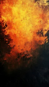 Abstract Fire Gradient Composition with Orange and Dark Tones