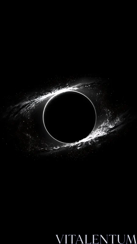 Accretion ring silhouette around central dark celestial body