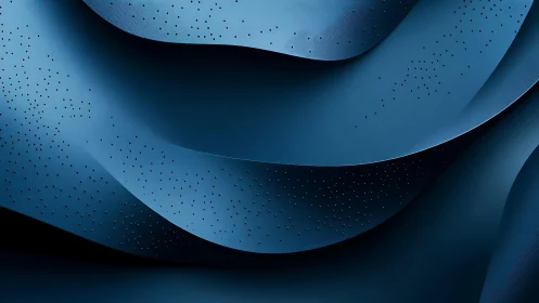 Abstract blue waves with dotted texture in minimalist style.