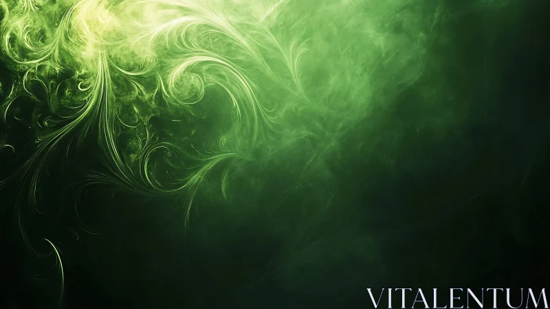 Emerald mist tendrils curl through luminous dreamlight veil.