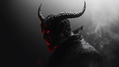 Horned shadow studies the glow of its own red unrest