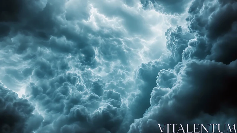 Rolling storm clouds open a glowing window in the sky