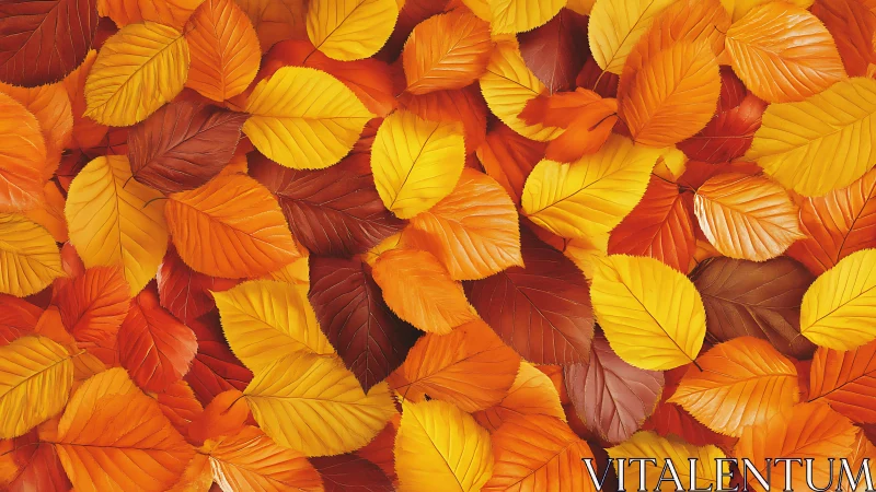 Golden autumn leaves in a cozy seasonal carpet of color.