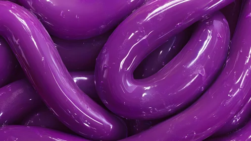 Shiny Abstract Purple Tubes Close-Up in Modern Digital Art Style.
