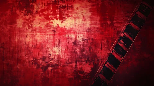 Textured red abstraction with diagonal black industrial band