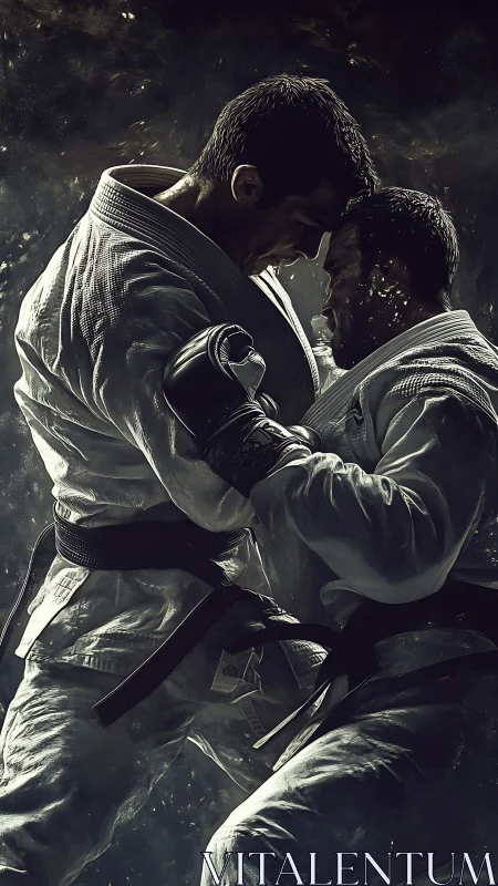 Martial artists clash in close-quarters gi grappling duel